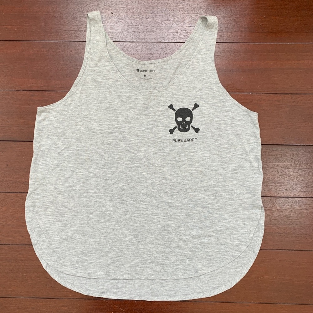 Pure Barre Skull Grey Tank Top